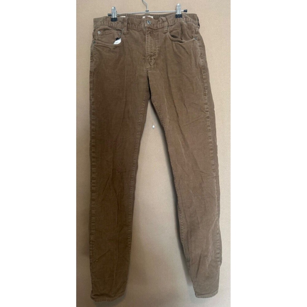J.Crew 484 Corduroy Pants Mens 31x32 Slim Fit Straight Leg Beige Stretch Preppy
